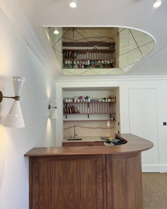 Walnut bar & kitchenette